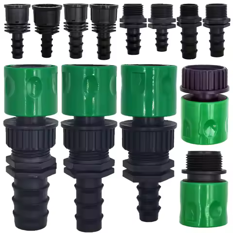 Oasis 3/4'' Quick Connector Nipple EURO Barb Threaded Adapter for 16mm 20mm PE Hose Pipe Garden Drip