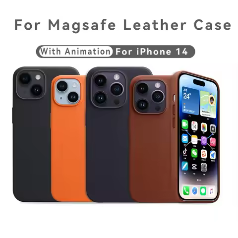 Original Apple Case Magsafe Leather Magnetic Case For iPhone 14 Pro Max 14 Plus Case Wireless Chargi