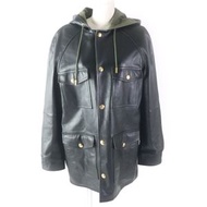 成色極佳 ★ CELINE 2023AW 2D493151T Plongé 羊皮超大款連帽衫，黑色，34碼，義大利製造，正品，女款