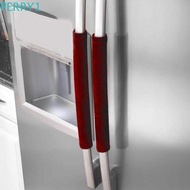 PERRY1 2PCS Refrigerator Door Handle Cover, Anti-static Non-slip Refrigerator Door Knob Cover, Keep Clean Velvet Cloth Antifouling Grey Red Oven Doorknob Cover Household