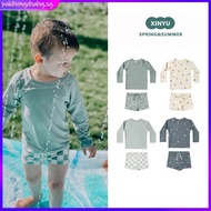 Rash Guard Boy Set Nautical kids Swimsuit Long Sleeve Top and Swim Trunks UPF50+