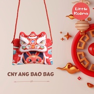 Limited Edition Ang Bao Pouch Rabbit Year CNY Chinese New Year With Sling Bag Dancing Lion For Baby &amp; Kids Red Packets