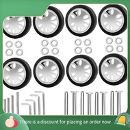[tuwu766]8pcs Luggage Wheels Replacement Kit,Dia 2in/50mm Thick 0.47in/12mm Resistant Rubber Mute Ca