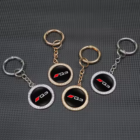 Car Emblem Keychain Metal Key Pendant Decorative Gifts For Audi Q1 Q2 Q3 Q4 Q5 Q6 Q7 Q8 A1 A2 A3 A4 