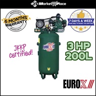EUROX Belt Air Compressor 3 HP 200L / JKKP Certified / EAG-3-20065V