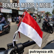 MERAH (1 PCS) Small Red and White Flag - Motorcycle Flag Car Flag/ Small Red and White Flag/ mini Fl