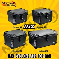 NJX CYCLONE 36L 45L 57L 65L ABS Top Box Kotak Motosikal Plastic Top Box Peti Motosikal Ringan ABS To