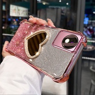 Case For vivo Y02 Y02A Y02T Anti vibration soft shell with mirror makeup stand function mobile phone