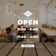 A4 Opening Hour Mirror Sticker•Masa•Kedai•Business Hour•Open Close•Glassdoor•Cermin Sticker