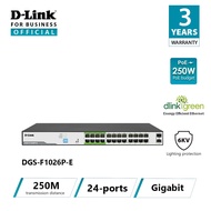 D-Link 250M 24 Port Gigabit PoE with 2 SFP Uplink Port for CCTV Camera/PoE AP/IP Phone (Power Budget