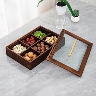 Storage Box Nut Snack Classification Solid Wood Multi-Compartment Nut Box Black Walnut Snack Box Nut