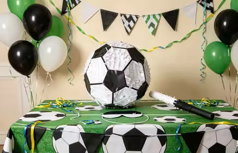 3D football Soccer Pinata with Bat and Stick Sports Theme Birthday Party Favors for Adults Soccer Fo