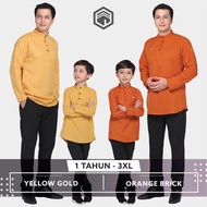 Iqrac Kurta BILAL :  Sedondon Anak Dan Ayah (YELLOW GOLD | ORANGE BRICK ) KUNING & OREN | BUDAK & DE