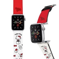 SANRIO-Apple Watch-皮革錶帶-紅白 HELLO KITTY