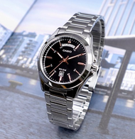 นาฬิกา Casio Standard MTP-1370D-1A2 นาฬิกาข้อมือสุภาพบุรุษ สายสแตนเลส หน้าปัดดำ - ของแท้ 100% รับประกันสินค้า 1ปีเต็ม