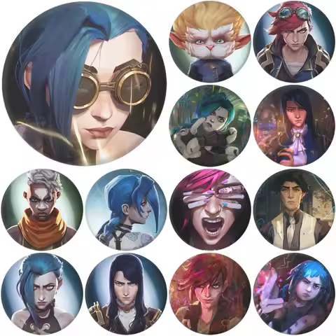 60mm Arcane Jinx Printed Fashion Accessory Badge Around The Twin Cities Cartoon Bag Clothes Accessor