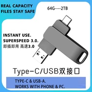 Type-C & USB 3.0 Dual Port Flash Drive 64GB/512GB/1TB - High Speed Metal OTG USB for iPhone 15/Andro