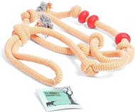 Tumbo Trunk Tug - 8 feet Long Tree Trunk Rope Toy with Handle &amp; Rubber Rings - Tug of war Dog Rope Toy for Aggressive chewers - Extra Large Dog Toys - Large Breed Dog Toys Dogs Love tug of war Rope