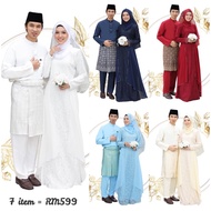 [ Delisya Full Set ] Bridal Lace Dress . Baju Melayu Moden . Baju Nikah Tunang Pengantin Sedondon Co