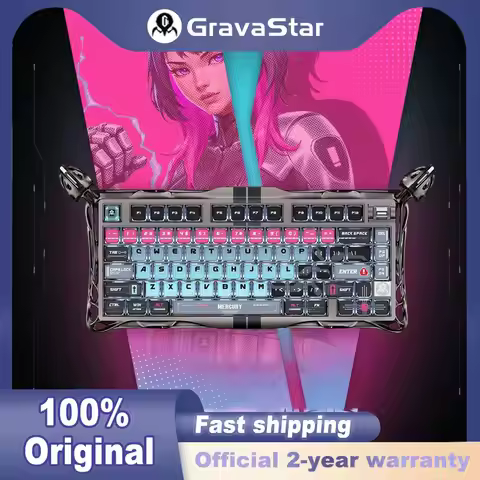Original GravaStar Mercury V75 Pro HE Compact 75% Layout Gaming Keyboard Wired Magnetic Hall Switch 