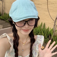 Spring Summer Dopamine Forward Hat Cute Retro Peaked Newsboy Hat Short Brim y2k British Reverse Nich