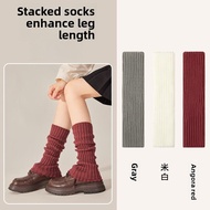 MiiOW | Thickened Knitted Red Socks Covers Womens Winter Fashion Y2K Spicy Girl Short Leggings With 