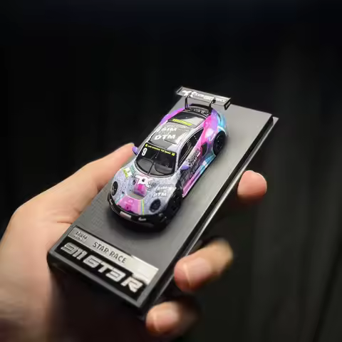 Spot SR 1:64 STAR RACE Porsche 911 GT3 Color Racing Alloy Model Ornament Gifts