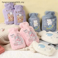 F1MY Cartoon Plush Rabbit Bear Hot Water Bottle Water Filling Velvet Small Portable Student Hand War