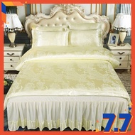 Cadar Pengantin Wedding Bedsheet Satin Jacquard + Cotton Set 4 in 1