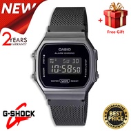 (ของแท้ 100%) นาฬิกา คาสิโอ Digital นาฬิกาข้อมือผู้ชาย/ผู้หญิง สายสแตนเลส รุ่น A168WEMB-1B ของแท้ ปร