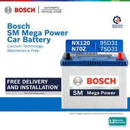 Bosch SM Mega Power Car Battery NX120 NX120-7L7R 95D31L 95D31R N70ZL 75D31L 75D31R