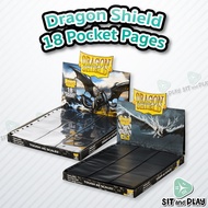 Dragon Shield-18 Pocket Pages Clear/Non-Glare 18 Card File Inserts (Front-Back 9 Slots Per Side)