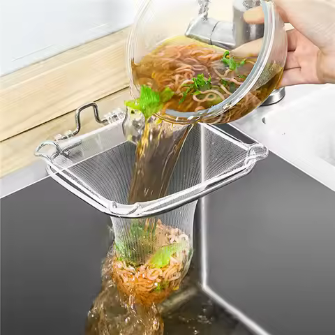 Sink Filter Drain Rack Stainless Steel Kitchen Sink Filter Mesh Bag Stand Waste Garbage Net Shelf Si