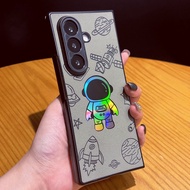 เคสโทรศัพท์หนังสัมผัสได้กับ Z-fold7 Z-fold6 W24 ดีไซน์เลเซอร์สุดสร้างสรรค์สำหรับ Samsung Galaxy Z Fo