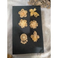 Original copper brooch, gold ring, size 5 cm