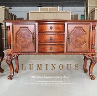 英式經典瑰麗全實木多功能實用雕花餐邊櫃，邊櫃 ，收納櫃，玄關櫃
120L X 40D X 80H CM