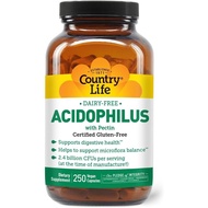 Country Life Acidophilus Probiotic Supplement for Women & Men - Free from Common Allergens - 2.4 Bil
