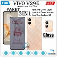 3-in-1 Tempered Glass Vivo V29e V27e Anti-Scratch Full Cover Glass Package