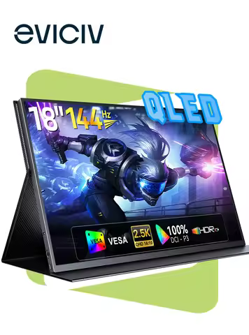 UGame K118 2K 144Hz Portable Gaming Monitor 18" 2560x1600 QHD 100% DCI-P3 AMD FreeSync HDR Laptop Di