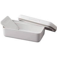 Marna K776-W White Modern Minimalist Butter Dish with Slicer, 1.6L Rectangular, 16x6.3x8cm,Reusable,