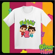 【Birthday Design】Omar & Hana Birthday Tshirt - "FREE" Add Name & Age