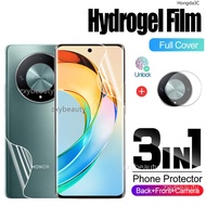 3in1 Soft Hydrogel Film For Honor X9B X9A 5G 2023 Carbon Fibre Full Cover Back Film For HonorX9B Hon