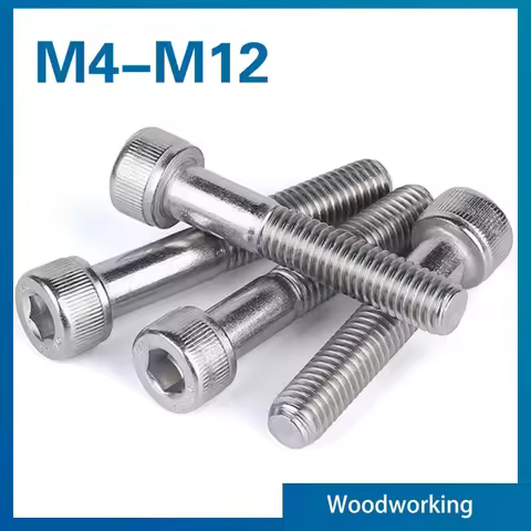 M4 M5 M6 M8 M10 M12 304 Stainless Steel Hexagon Socket Head Cap Screw Tapping Screw Hexagon Bolt L =