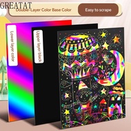 GREATAT 10PCS Scratch Paper, DIY Night Scene Multi-function Scratch Painting Toys, High Quality Rain