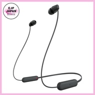 Sony Wireless Earphones WI-C100: Bluetooth Compatible 25 Hours Stamina IPX4 Splashproof DSEE Black W