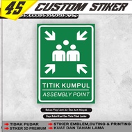 Assembly point Sign Sticker assembly point Sticker/ Gathering point Sticker/ Sign Sticker/ Warning S