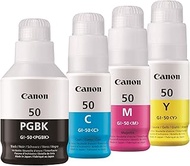 Canon Original GI-50 PGBK/C/M/Y Multipack Refill Ink – Black 6,000 Pages, Cyan, Magenta, Yellow, 7,7