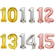 2pcs 32inch 10 11 12 13 14 15 16 17 18 19 Balloon Rose Gold Silver 10th 11th 12th 13th 14th 15th Bir