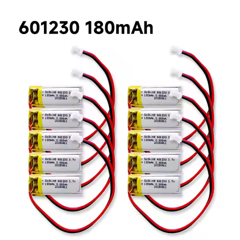 Soshine 601230 180mAh 3.7V Rechargeable Li Ion Battery 601230 Polymer Lithium for Headset Handheld F