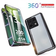 360° Magnetic Double-Sided Protective Glass Case For Xiaomi Redmi Note 13 Pro 5G Flip Full Cover Case Redmi Note13 note 13Pro Note13Pro 4G